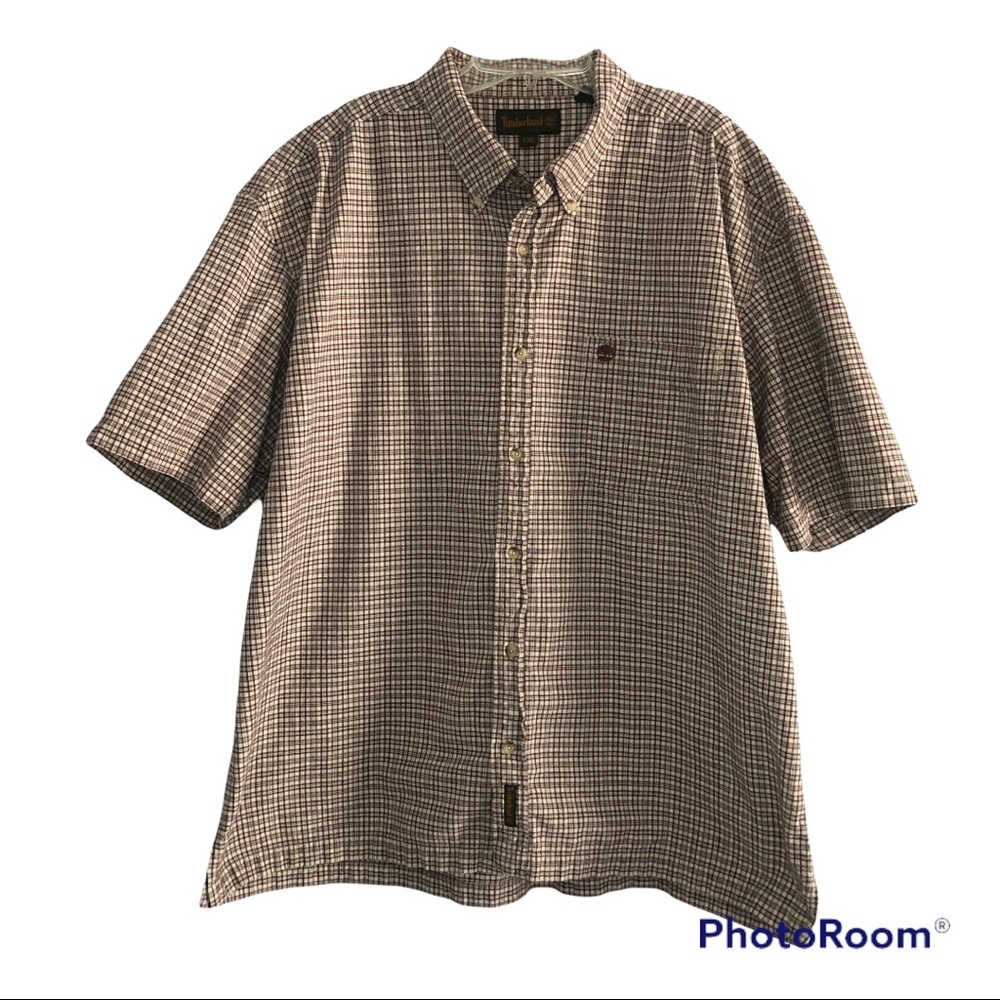 Timberland Casual Men's Button Down Short Sleeve-size XXL